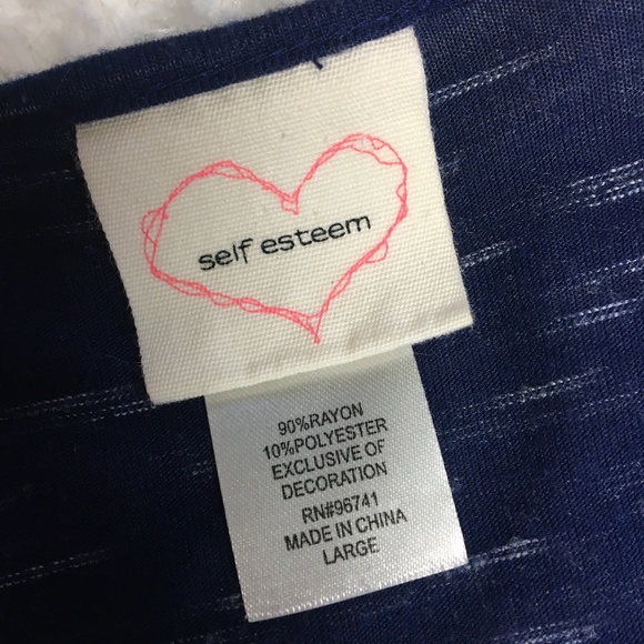 💎 Self Esteem Navy Blue 3/4in Sleeve Henley Top - Picture 7 of 7